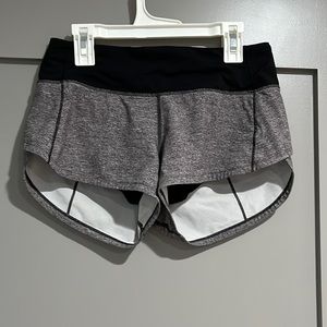 Lululemon Heather Gray LR Speed Ups 2.5 Inch Size 2